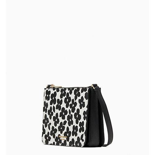 Kate Spade Darcy Small Slim Crossbody with Floral Print Black/white