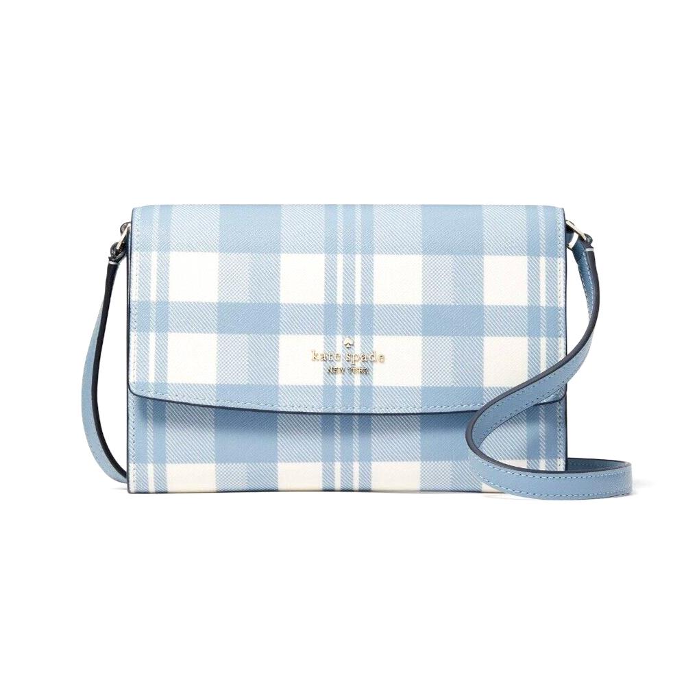 New Kate Spade Perry Saffiano Crossbody Blue Multicolor