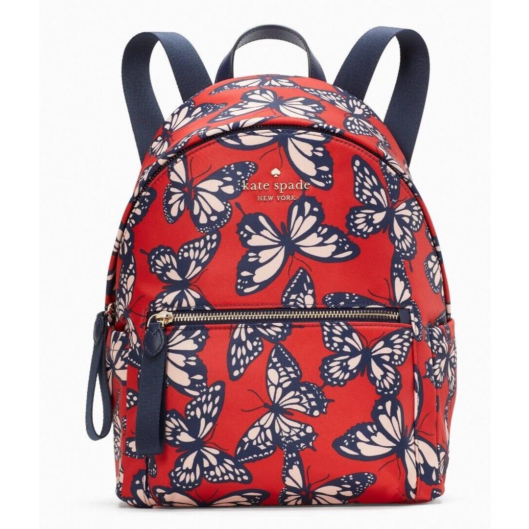 New Kate Spade Chelsea The Little Better Nylon Butterfly Toss Medium Backpack - Exterior: