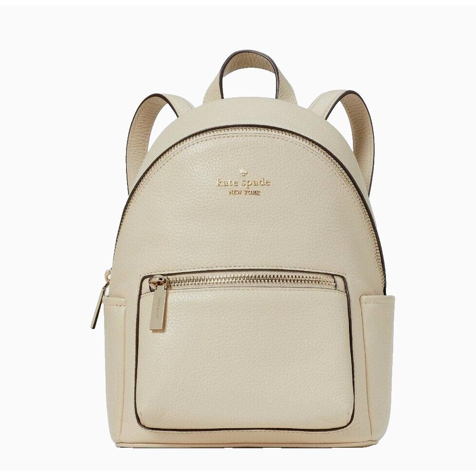 New Kate Spade Leila Pebbled Leather Mini Dome Backpack Light Sand