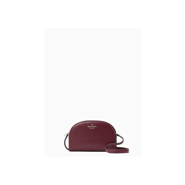 Kate Spade Deep Berry Saffiano Leather Perry Dome Crossbody