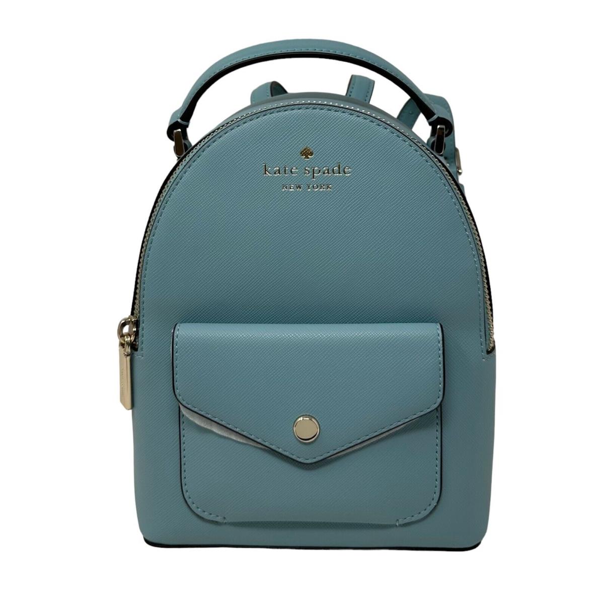 Kate Spade Schuyler Mini Smoky Blue Saffiano Pvc Leather Backpack K8702