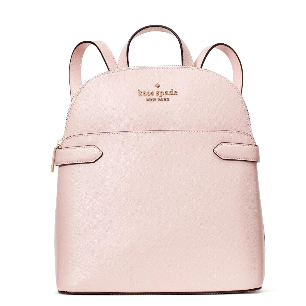 New Kate Spade Staci Saffiano Leather Dome Backpack Chalk Pink