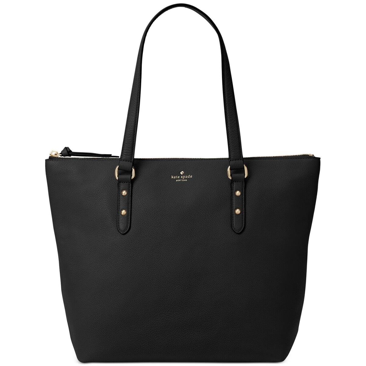Kate Spade New York Larchmont Avenue Leather Penny Large Tote Color Black Nip