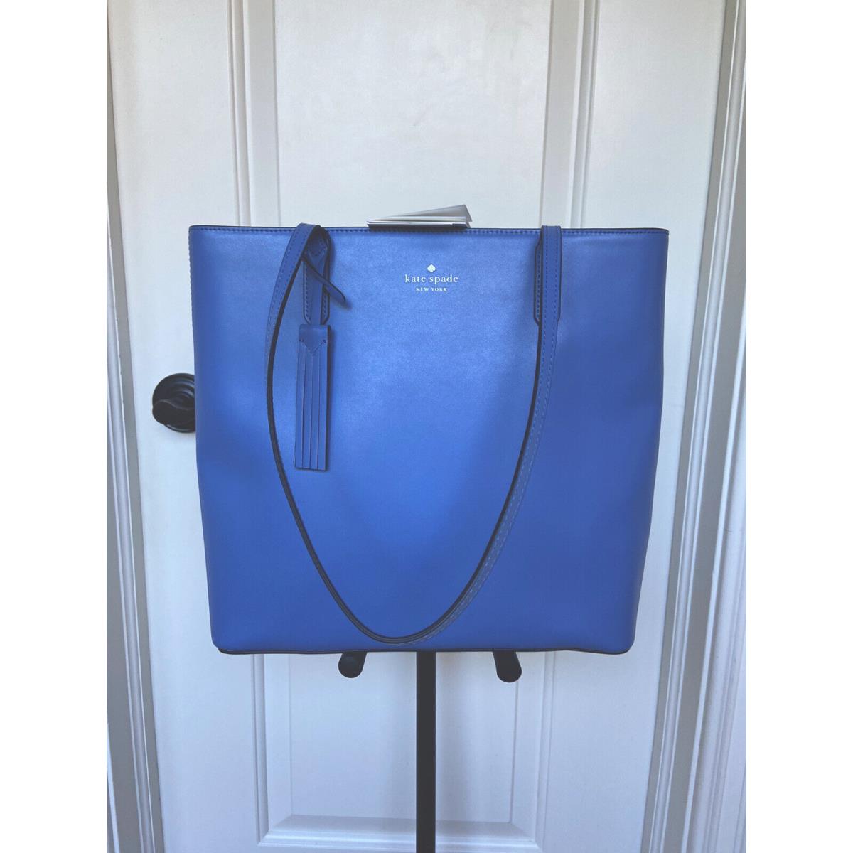 New Kate Spade Jana Tote Leather Handbag WKR00325 Deep Cornflower