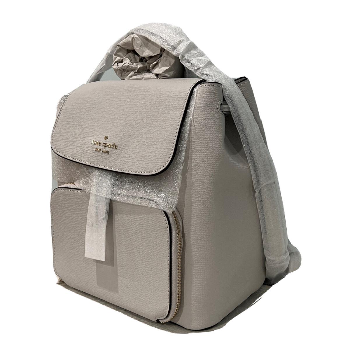 Kate Spade Leather Kristi Med Flap Backpack Leather Warm Cement