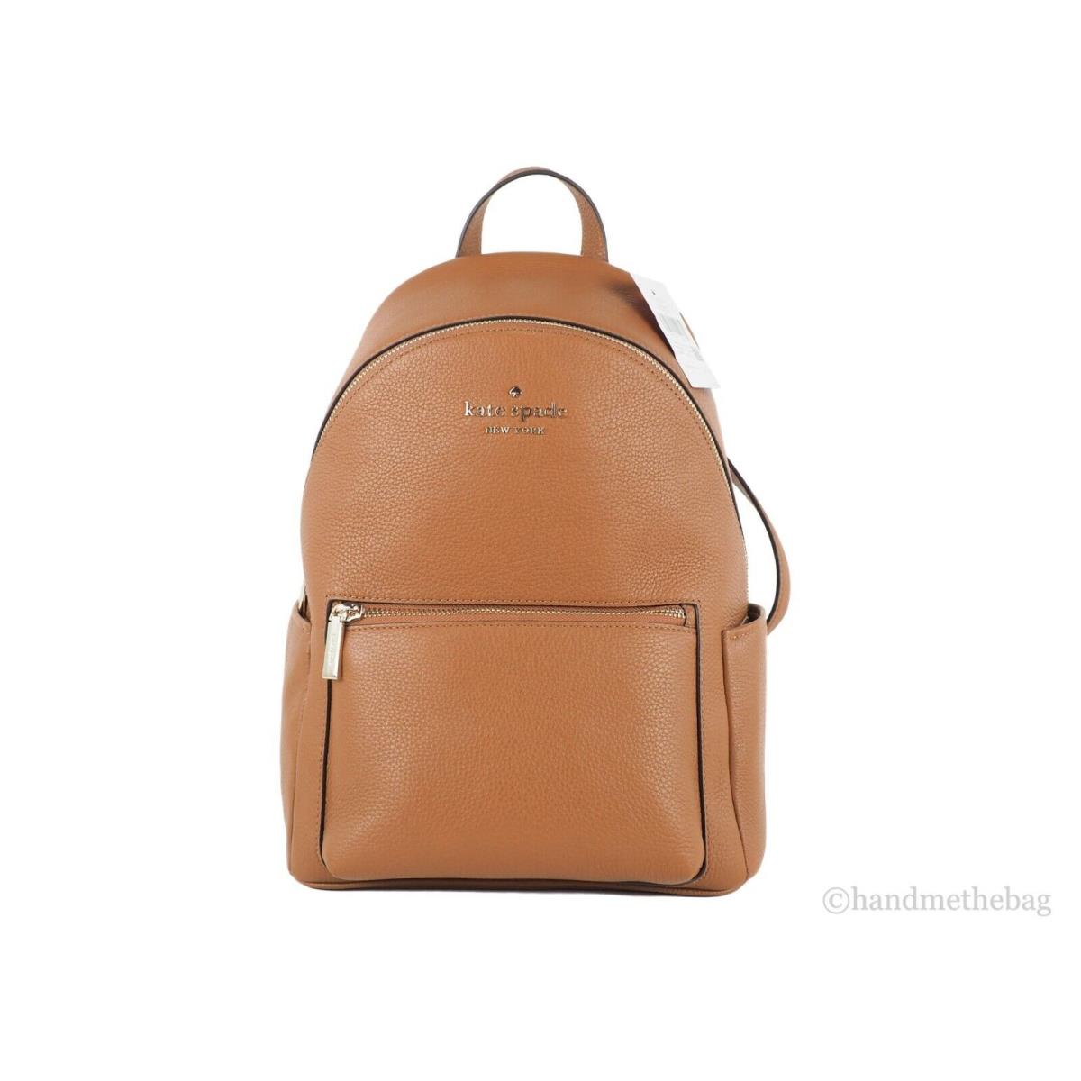 Kate Spade Leila Medium Warm Gingerbread Pebbled Leather Backpack Bookbag