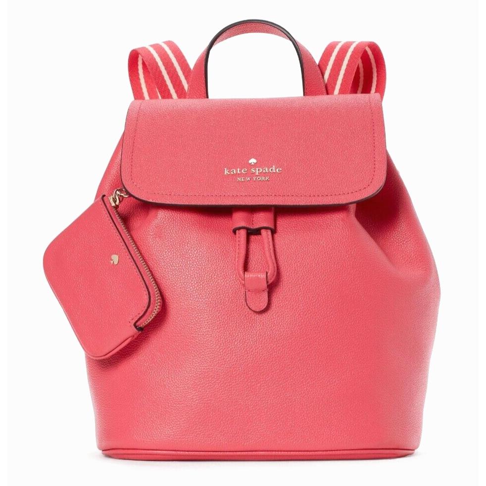 New Kate Spade Rosie Medium Flap Backpack Pink Peppercorn - Exterior: Pink Peppercorn