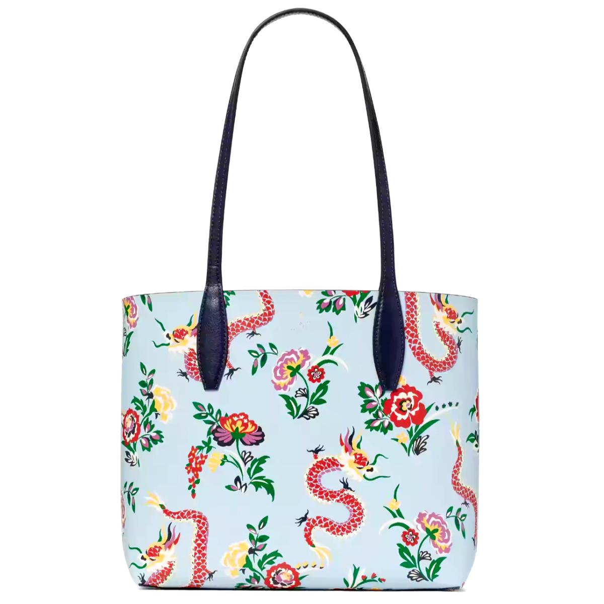 New Kate Spade Dragon Printed Reversible Small Tote Flame Multi with Dust Bag