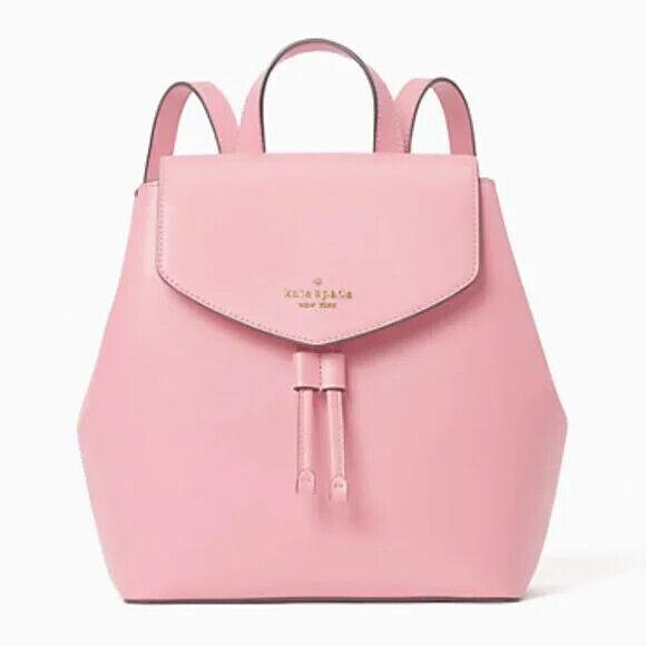 Kate Spade Lizzie Bright Carnation Medium Flap Leather Backpack WKR00345-650