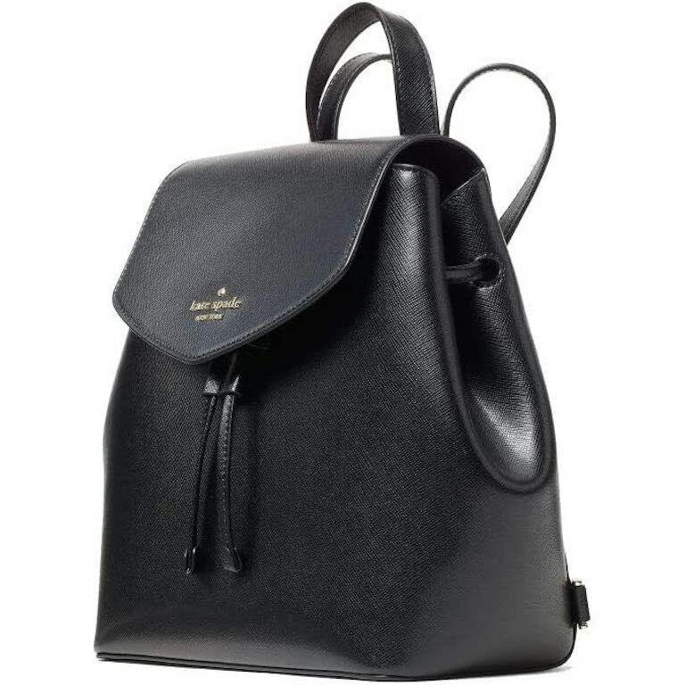 Kate Spade New York Backpack Medium Flap Lizzie Black Saffiano New