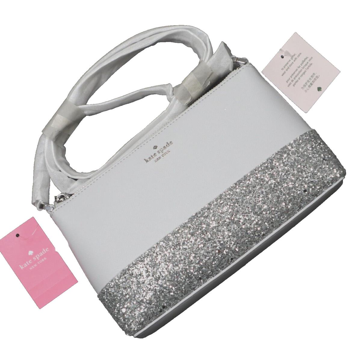 Kate Spade New York Flash Glitter Crossbody Grey New