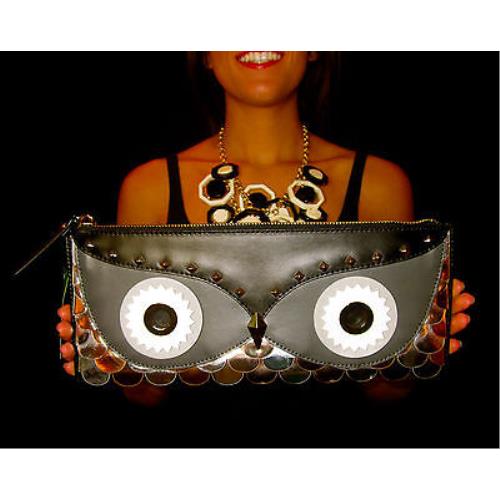 Kate Spade Wise Owl Envelope Clutch Leather Studs