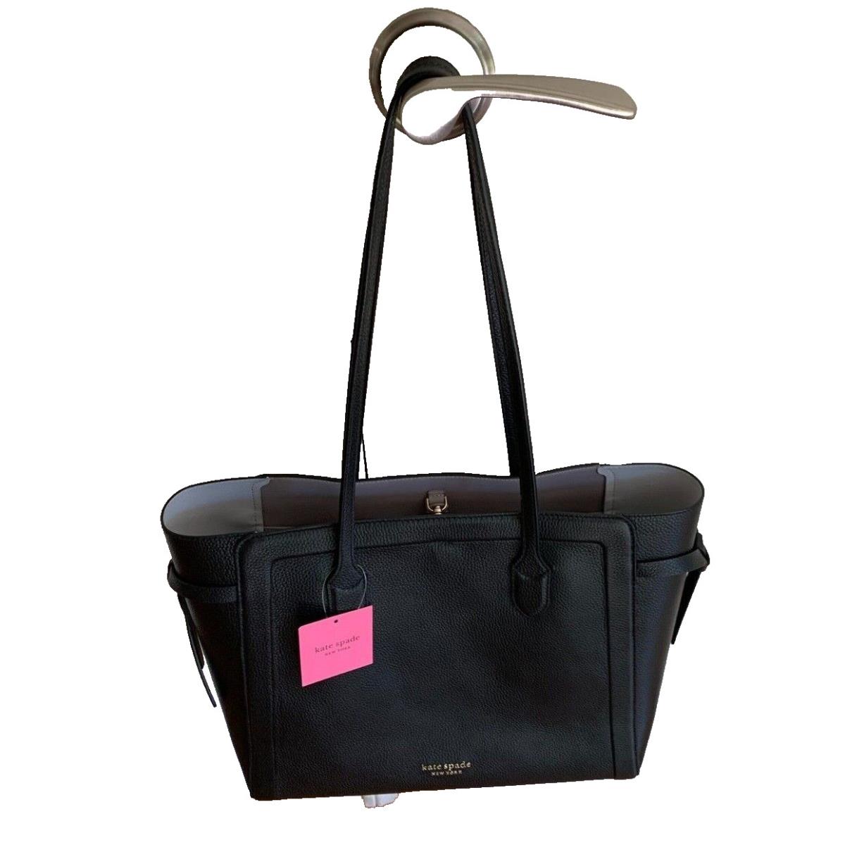 Kate Spade Knott Large Tote Pebbled Leather Black New