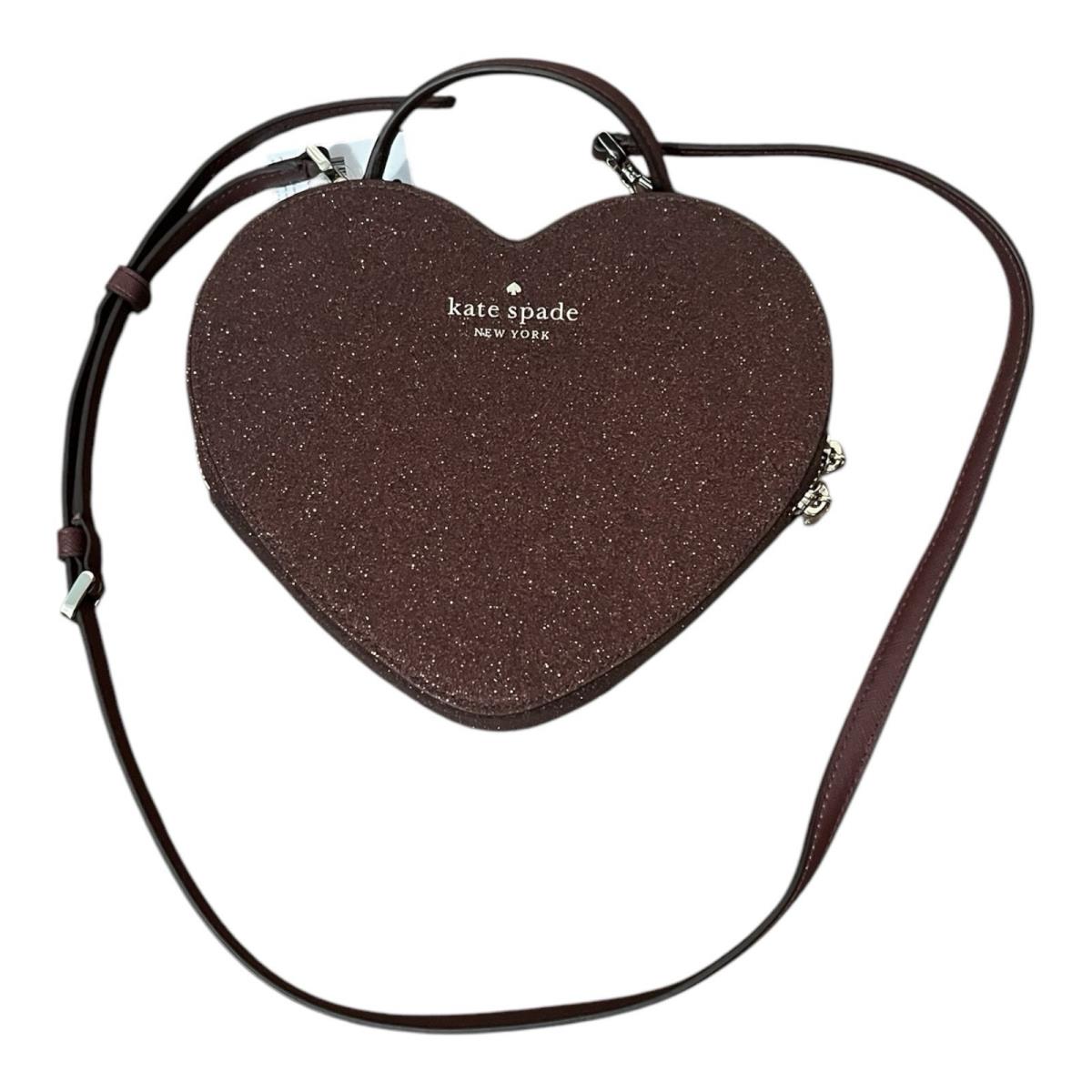 New Kate Spade Love Shack Glitter Heart Purse Crossbody Deep Nova