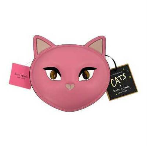 Kate Spade Pink Meow Cat Face Crossbody Bag Gold Hardware Detail