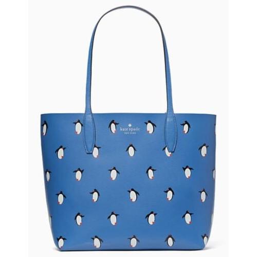 Kate Spade Arctic Friends Penguin Large Tote Purse and Wristlet Blue K4755