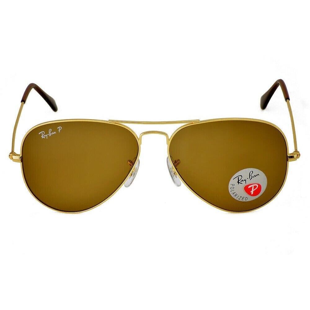 Ray-ban RB3025 Aviator Classic Gold Frame Brown Lens 58mm Polarized Sunglasses - Frame: Gold, Lens: Brown