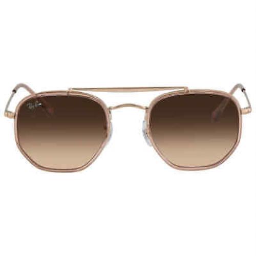 Ray Ban Marshal II Pink/brown Gradient Geometric Unisex Sunglasses RB3648M - Frame: Brown, Lens: Brown