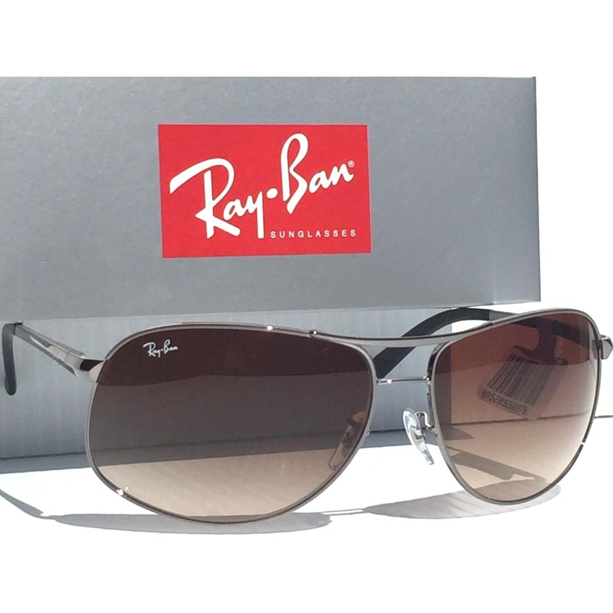 Ray Ban Aviator Silver 64mm w Brown Gradient Sunglass RB 3387 004