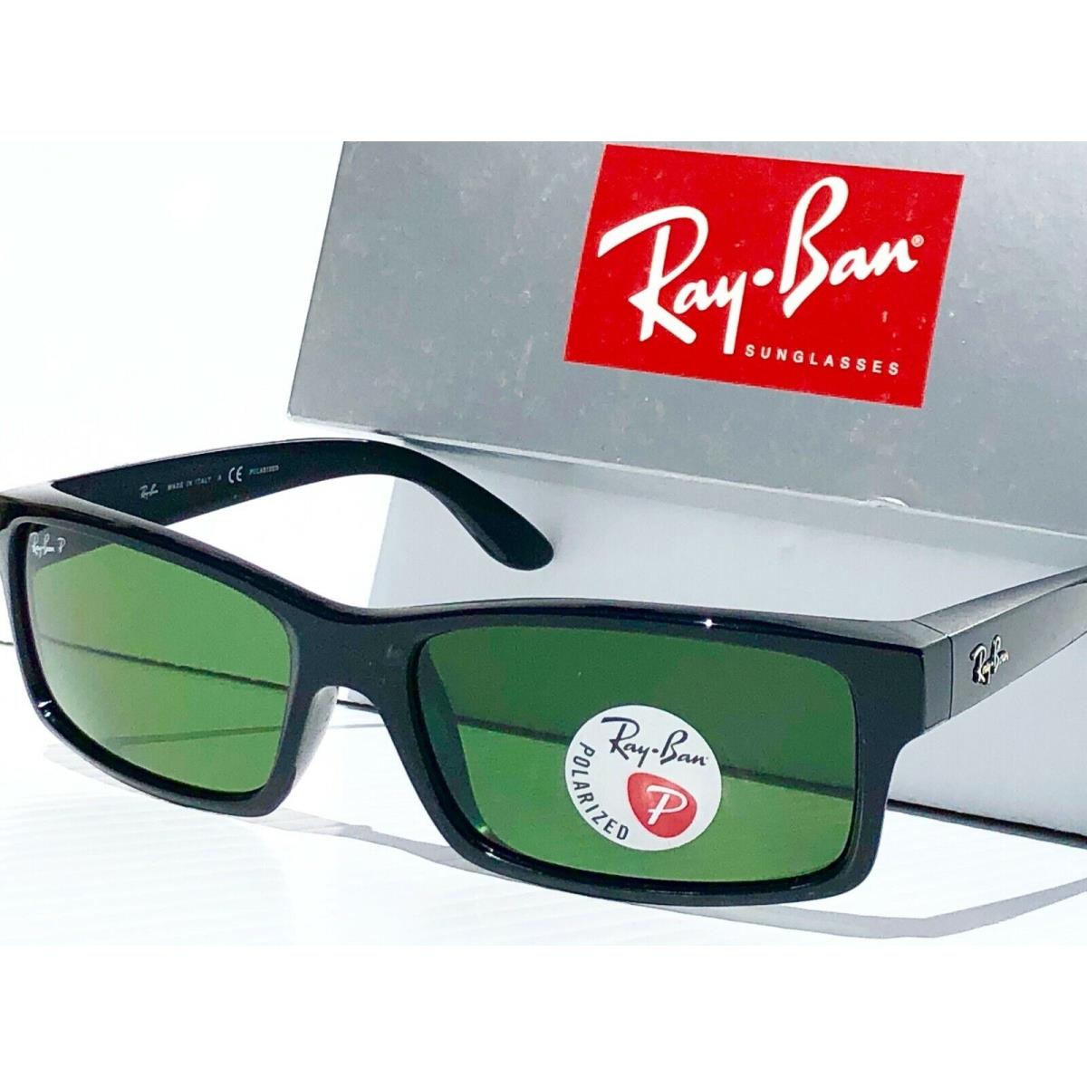 Ray Ban Black Polished Rectangle Polarized Green Lens Sunglass RB 4151 601