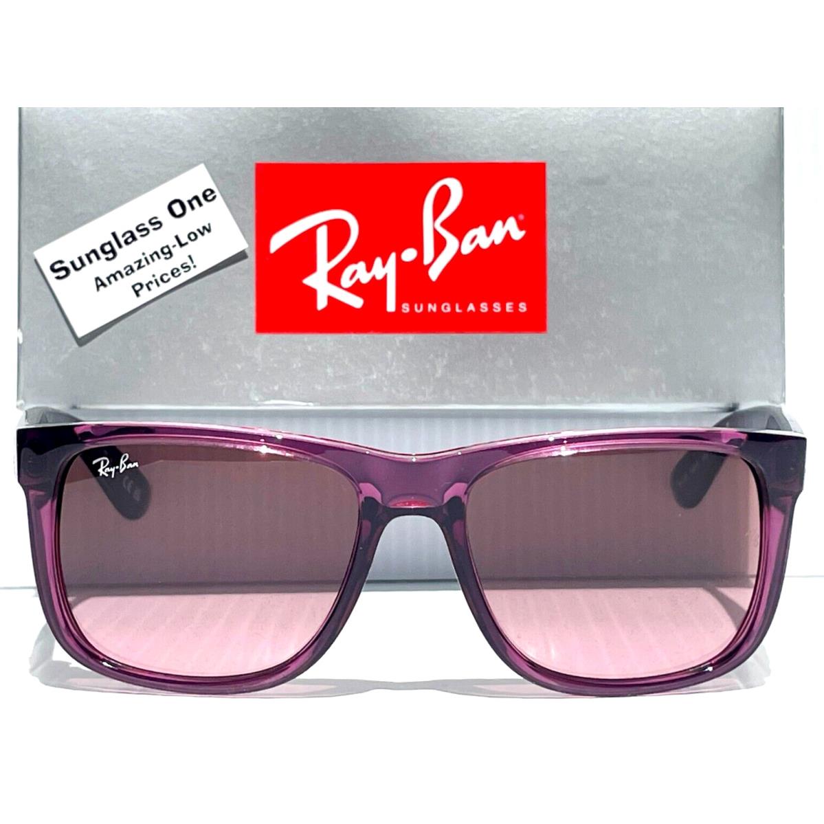 Rayban Justin Transparent Violet UV Protection Pink Gradient Sunglass RB 4165