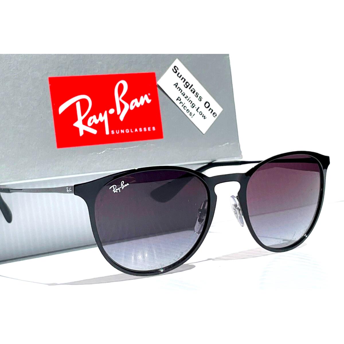 Ray Ban Erika Polished Black Frame Gradient Grey Lens Sunglass RB 3539 002/8G