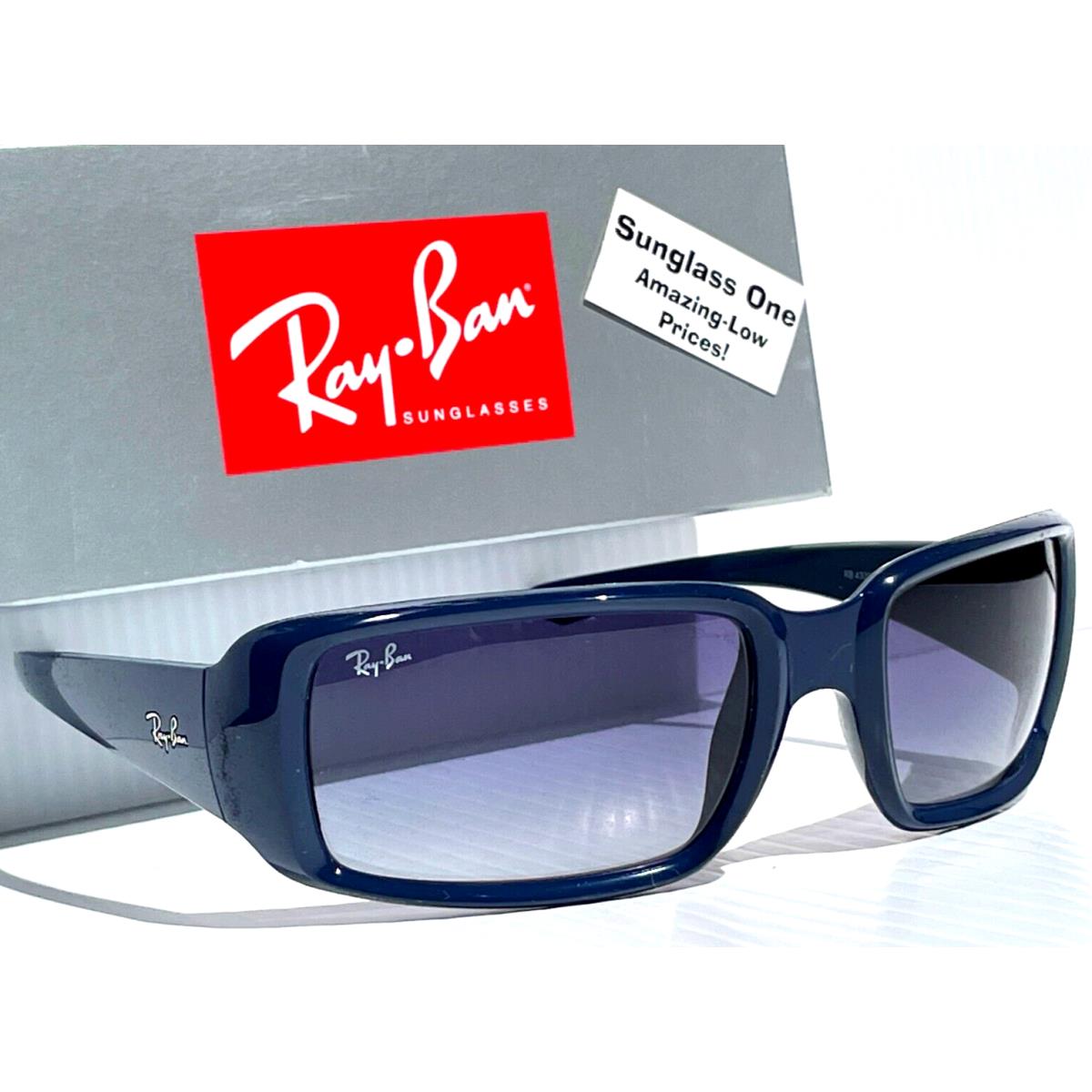 Ray Ban Polished Blue Frame Light Grey Gradient Lens Sunglass RB 4338