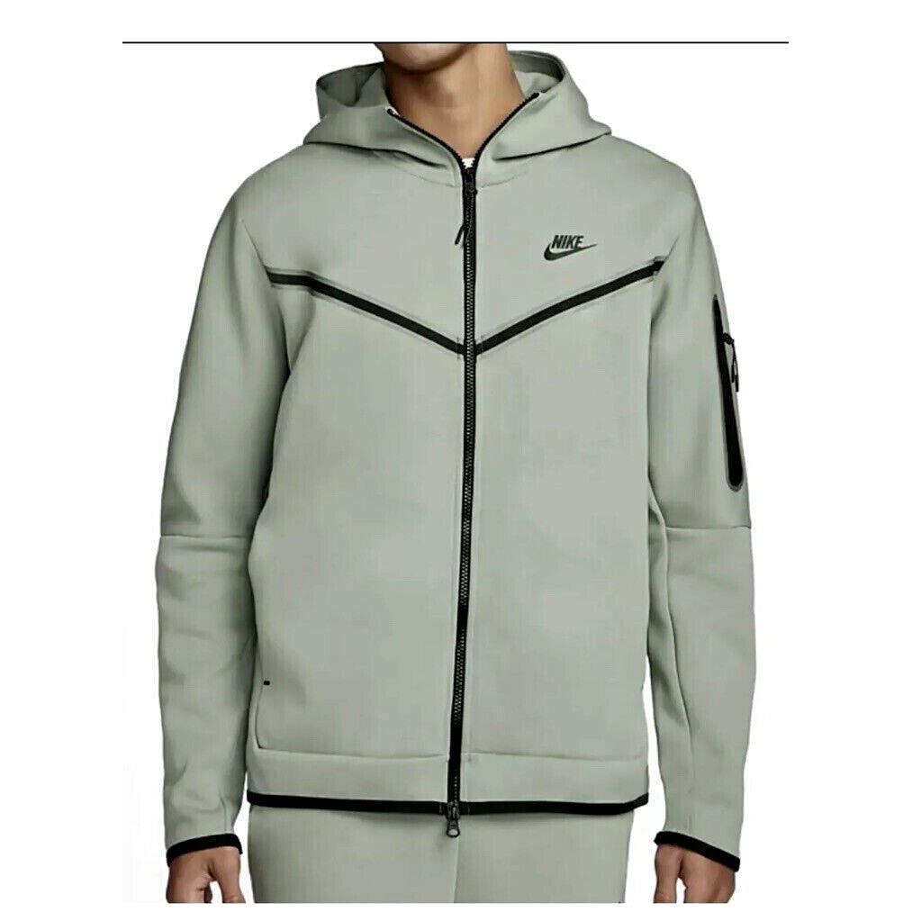 Nike Sportswear Tech Fleece Full-zip Hoodie Mica Green CU4489-330 Men`s Size L