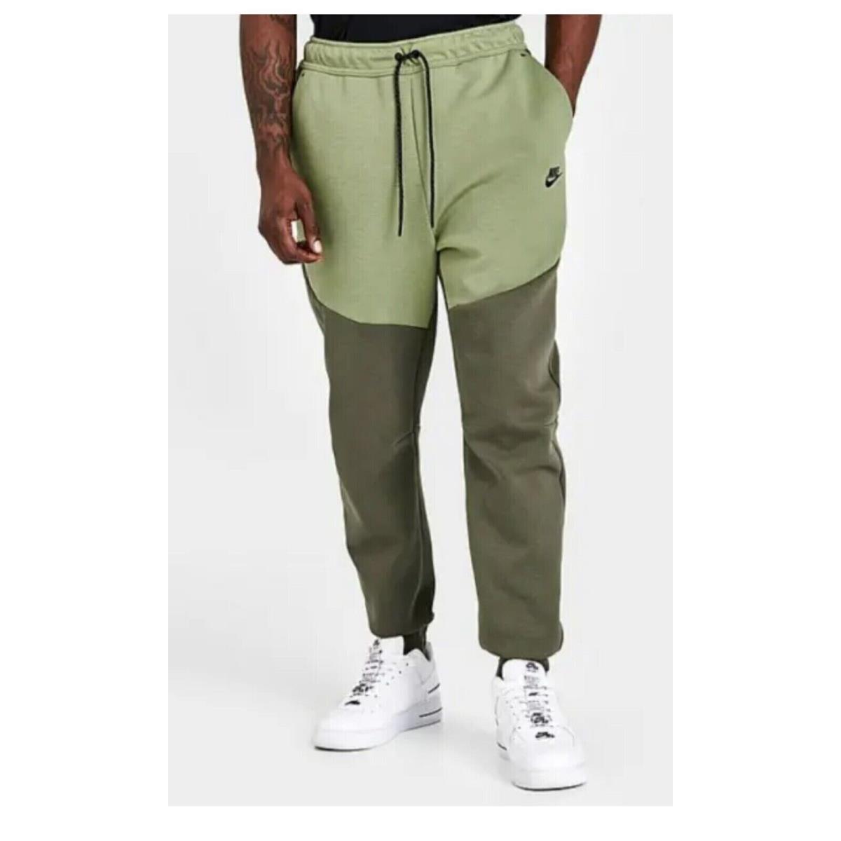 Men`s Large Nike Tech Fleece Jogger Pants Sweatpants Olive Alligator Green