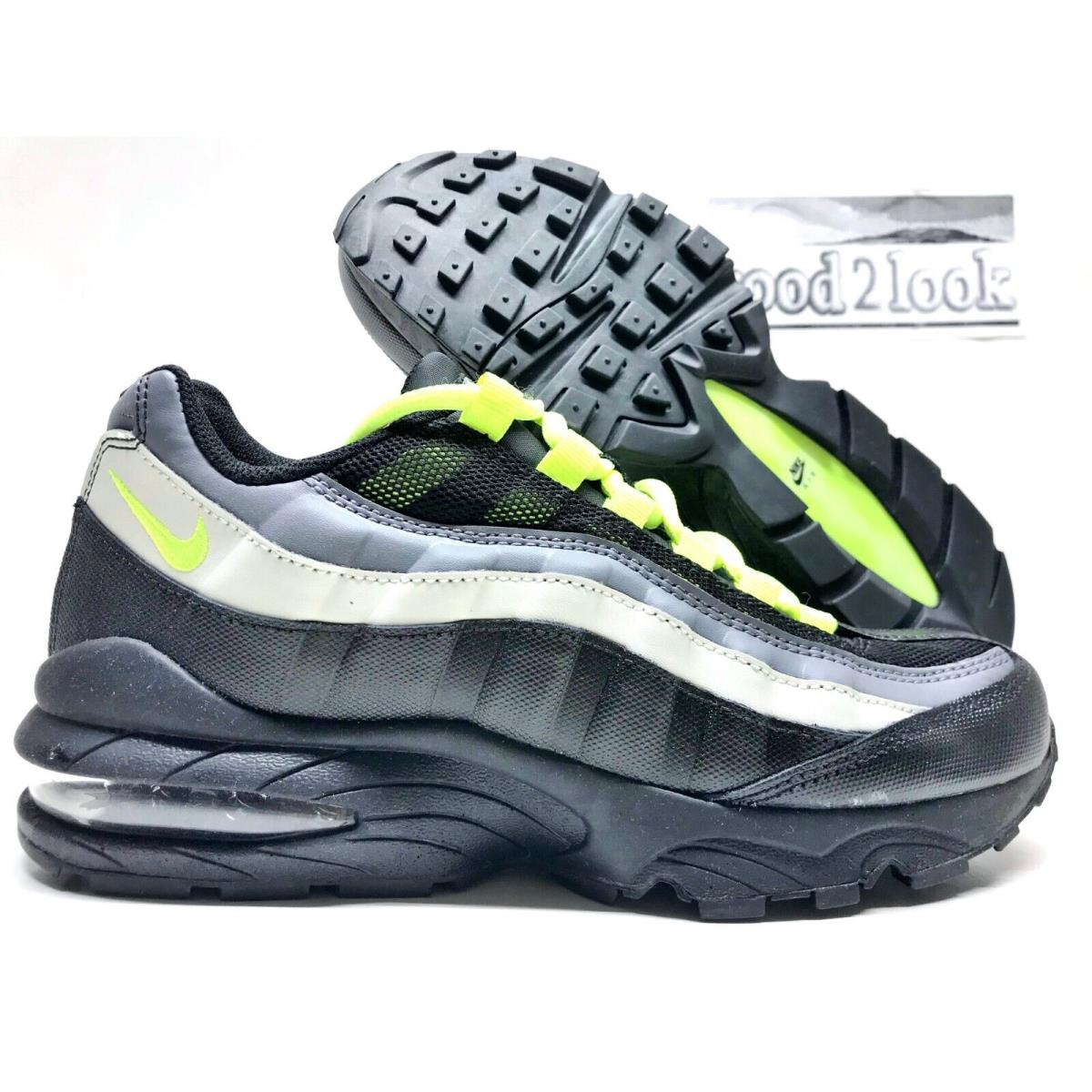 Nike Air Max `95 GS Black/volt-dark Grey Size 6Y/WOMEN`S 7.5 905348-022
