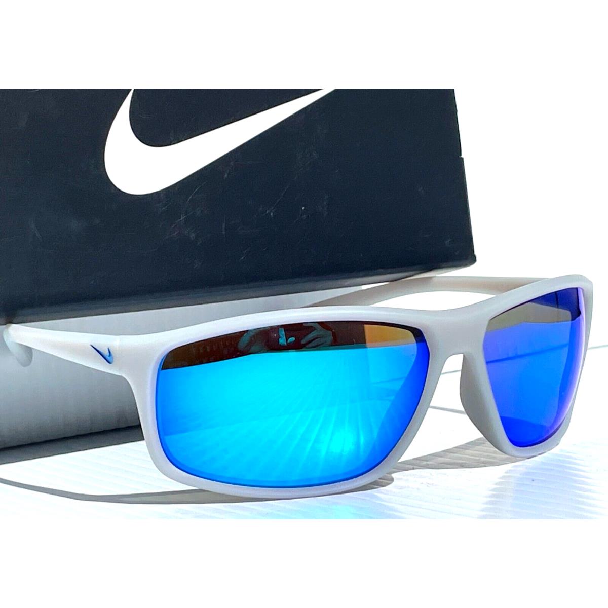 Nike Adrenaline Wolf Grey Frame Blue Mirror Lens Sunglass EV1113 066