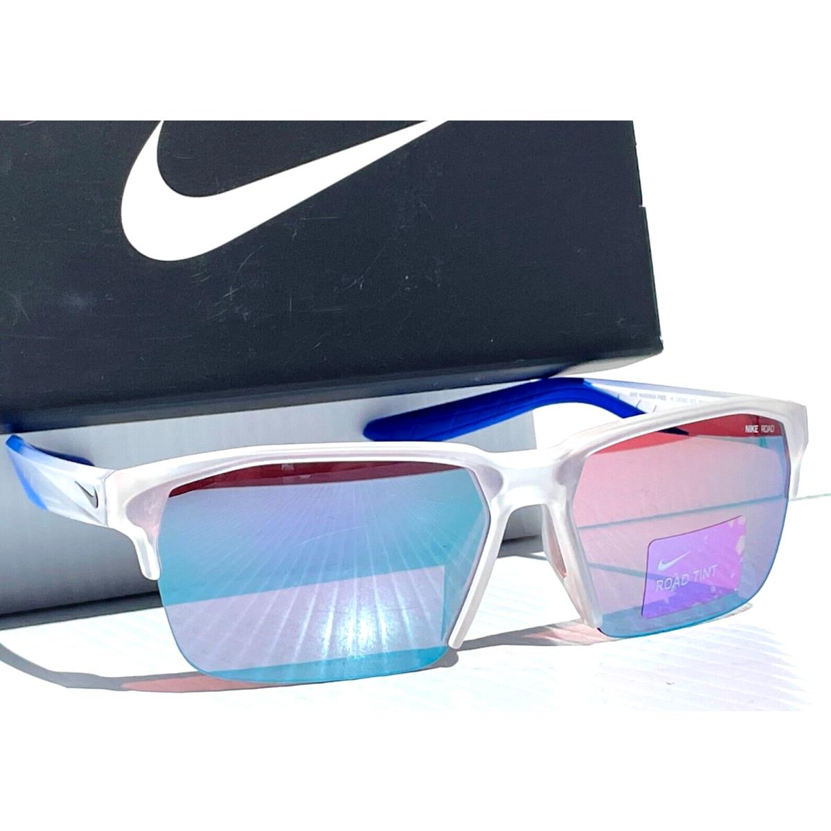 Nike Maverick Free 20 Matte Clear Frame Road Tint Mirror Sunglass CW7467 975