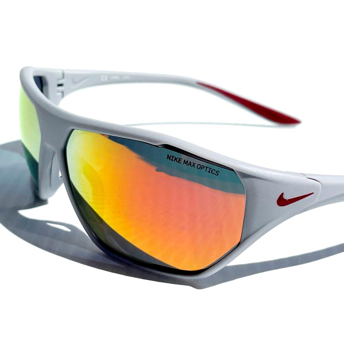 Nike Aero Drift Wolf Grey Frame Orange Mirror Lens Sunglass DQ0997 013