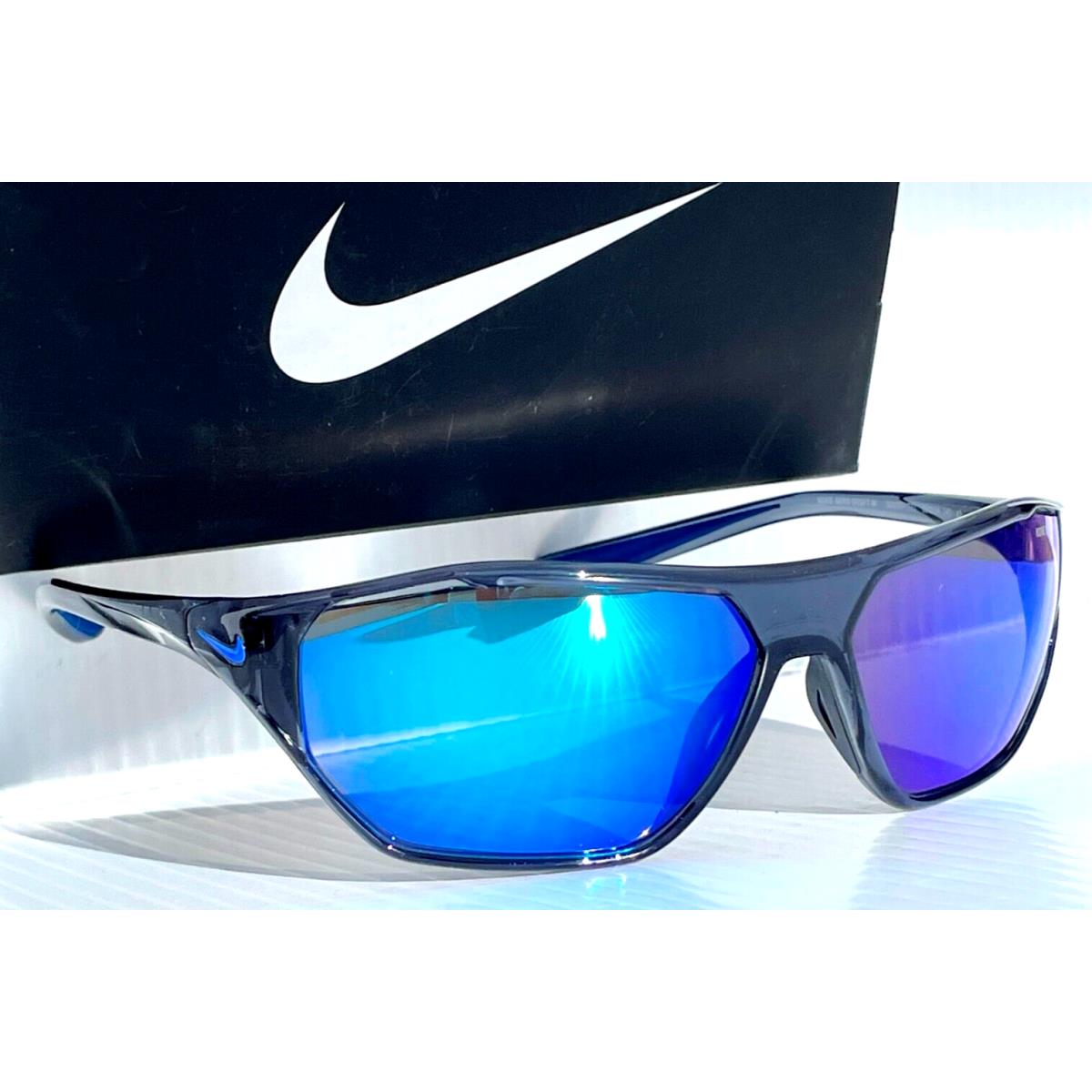 Nike Aero Drift Shiny Crystal Blue Frame Blue Mirror Sunglass DQ0997 021