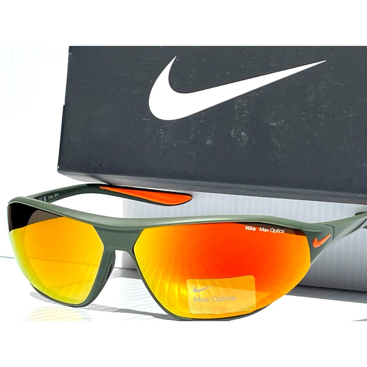 Nike Aero Swift Cargo Khaki Max Optics Orange Mirror Lens Sunglass DQ0993 325