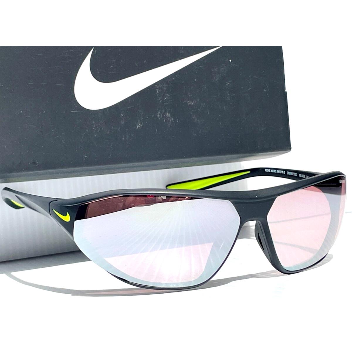 Nike Aero Swift Matte Black Frame Mirrored Road Lens Sunglass DQ0992 012