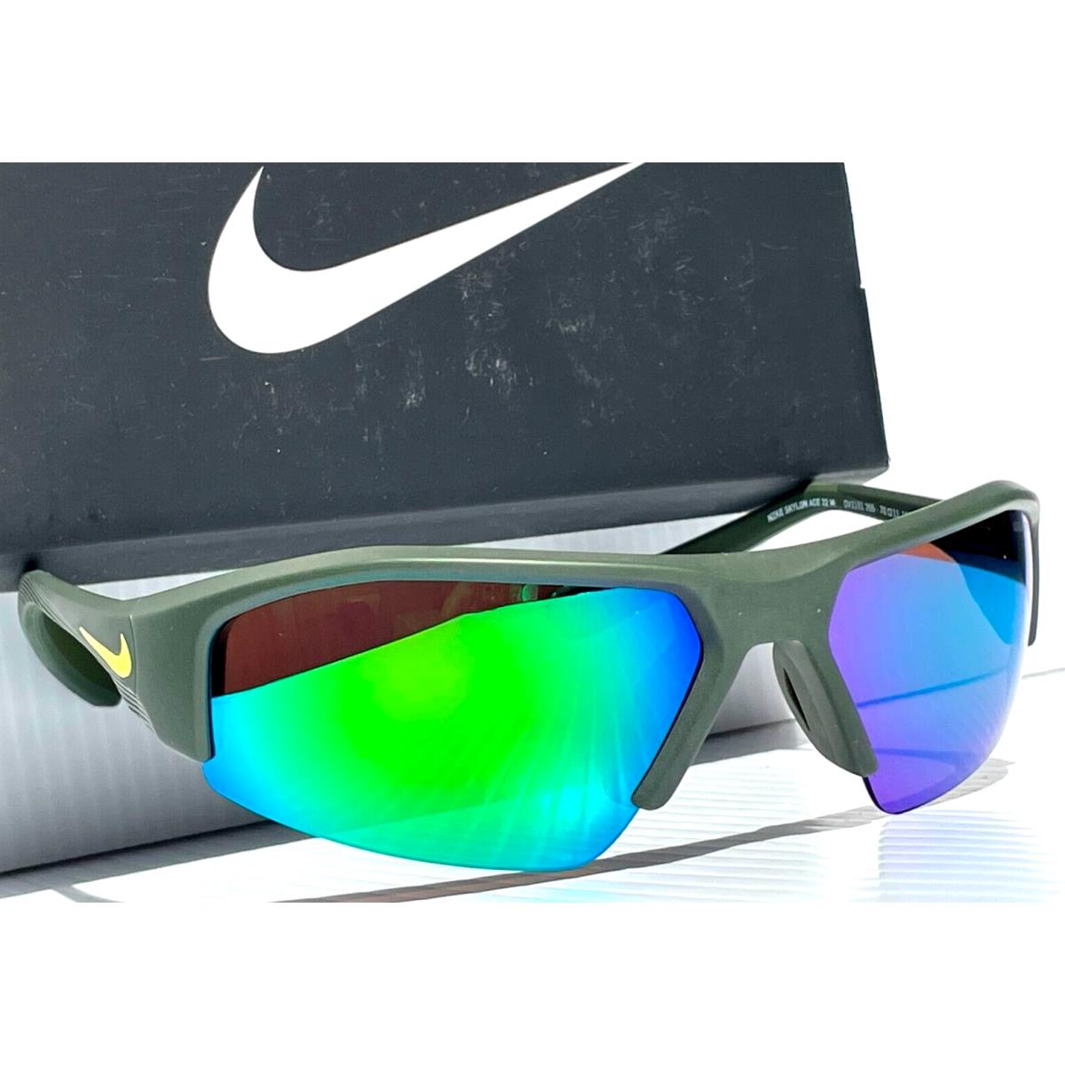 Nike Skylon Ace Atomic Green Brown Max Optics Green Mirror Sunglass DV2151 355