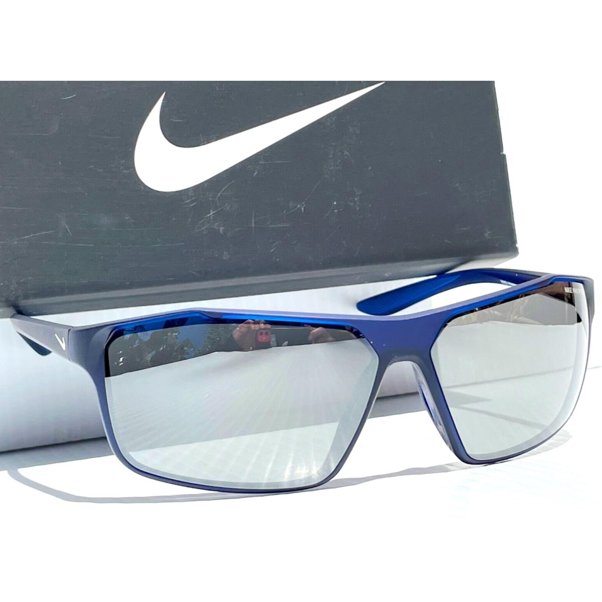 Nike Windstorm Midnight Navy Frame Grey Silver Mirror Lens Sunglass CW4674 410