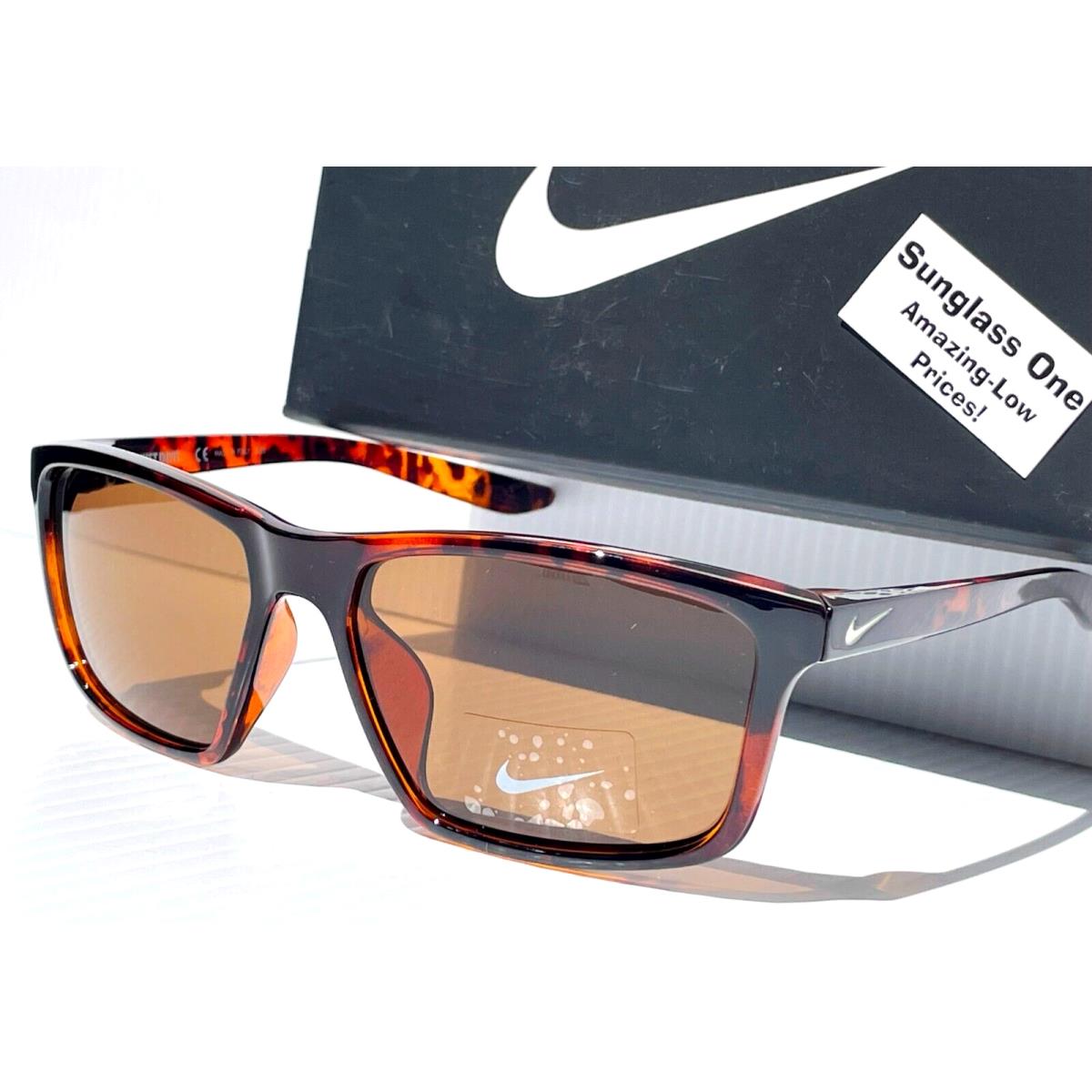 Nike Valiant Shiny Tortoise Frame Brown Lens Sunglass CW4645 220