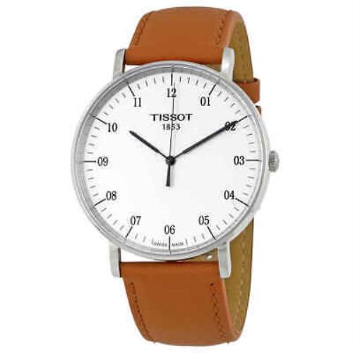 Tissot T-classic Everytime Silver Dial Men`s Watch T1096101603700 - Dial: Silver, Band: Beige, Bezel: Silver