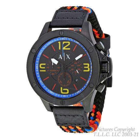 Crazy Cool Black Multi-color Band A/x 10ATM AX1526 Armani Exchange Watch