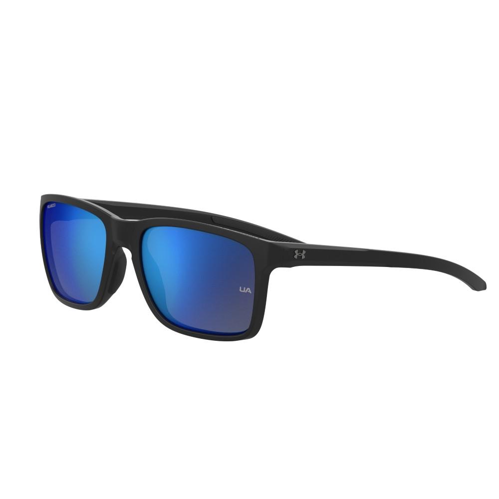 Under Armour 0005/S UA Hustle Rectangular Sunglasses Polarized Blue Mirror