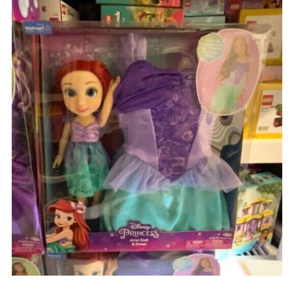 Disney Princess 14in Doll with Matching Child Dress Gift Set Size 4-6X You Pick ARIEL