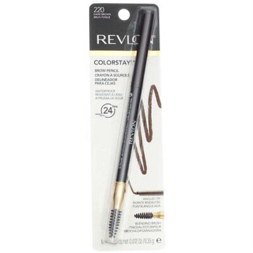 4 Pack Revlon Colorstay Waterproof Brow Pencil Dark Brown 220 0.012 oz