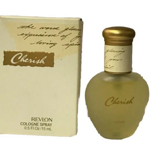 150 Cherish by Revlon Cologne Spray 0.5 fl oz / 15 ml Frayed Box