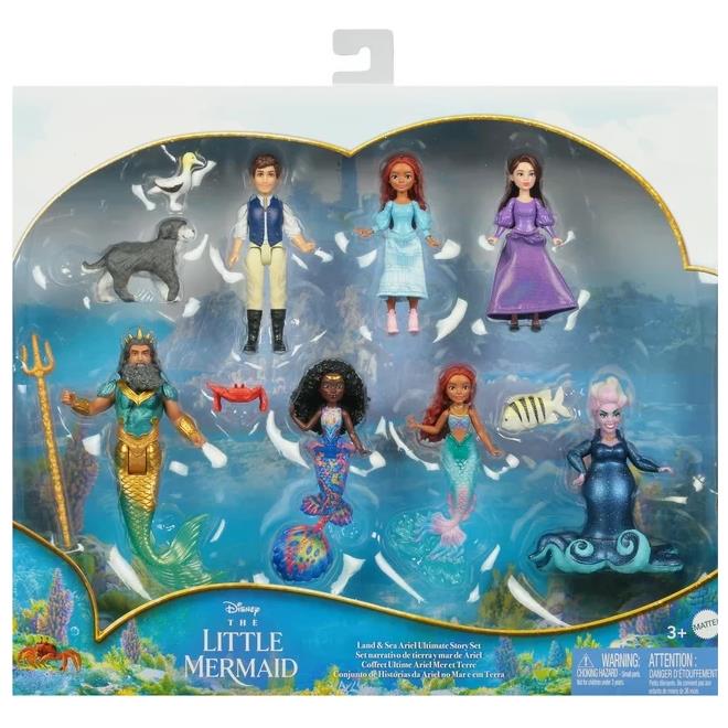 Disney The Little Mermaid Land Sea Ariel Ultimate Story Set with 7 Small Dolls