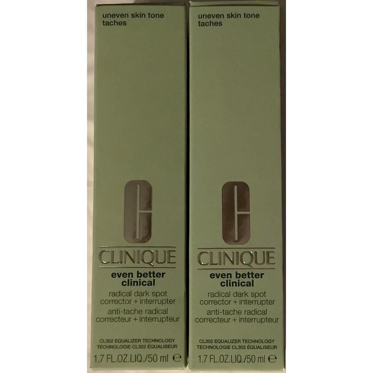 2 Clinique Even Better Clinical Dark Spot Corrector + Interrupter 1.7oz