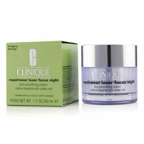 Clinique Repairwear Laser Focus Night Smoothing Line Cream 1.7 oz/50 ml Oily 3 4