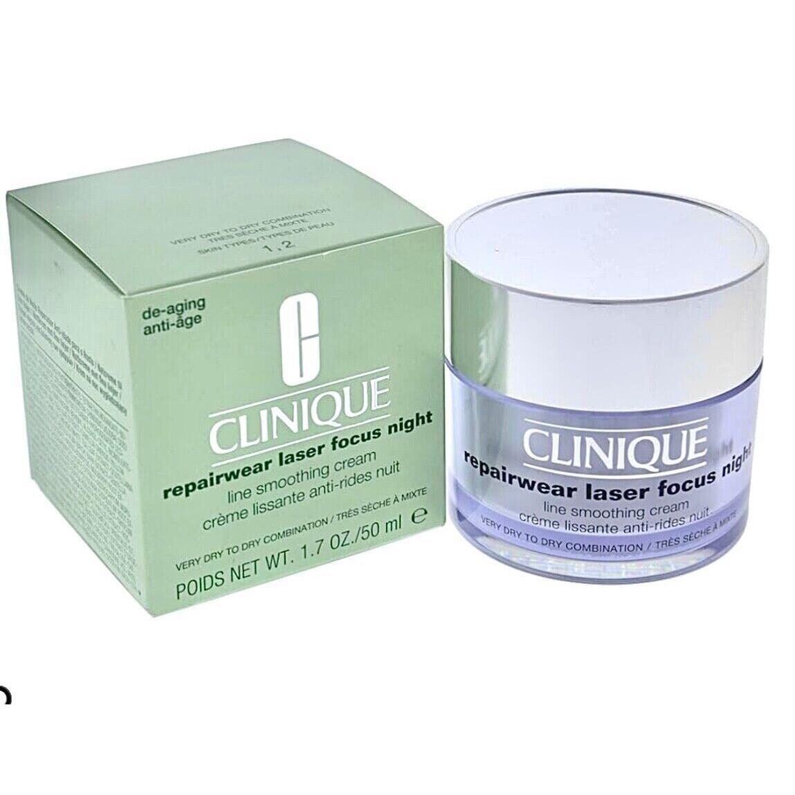 Clinique Repairwear Laser Focus Night Line Smoothing Cream 1.7 oz/50 ml Dry 1 2